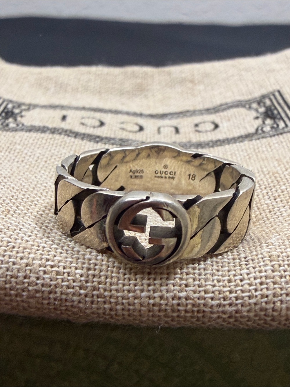 Gucci interlocking G Silver Ring - Picture 3 of 8